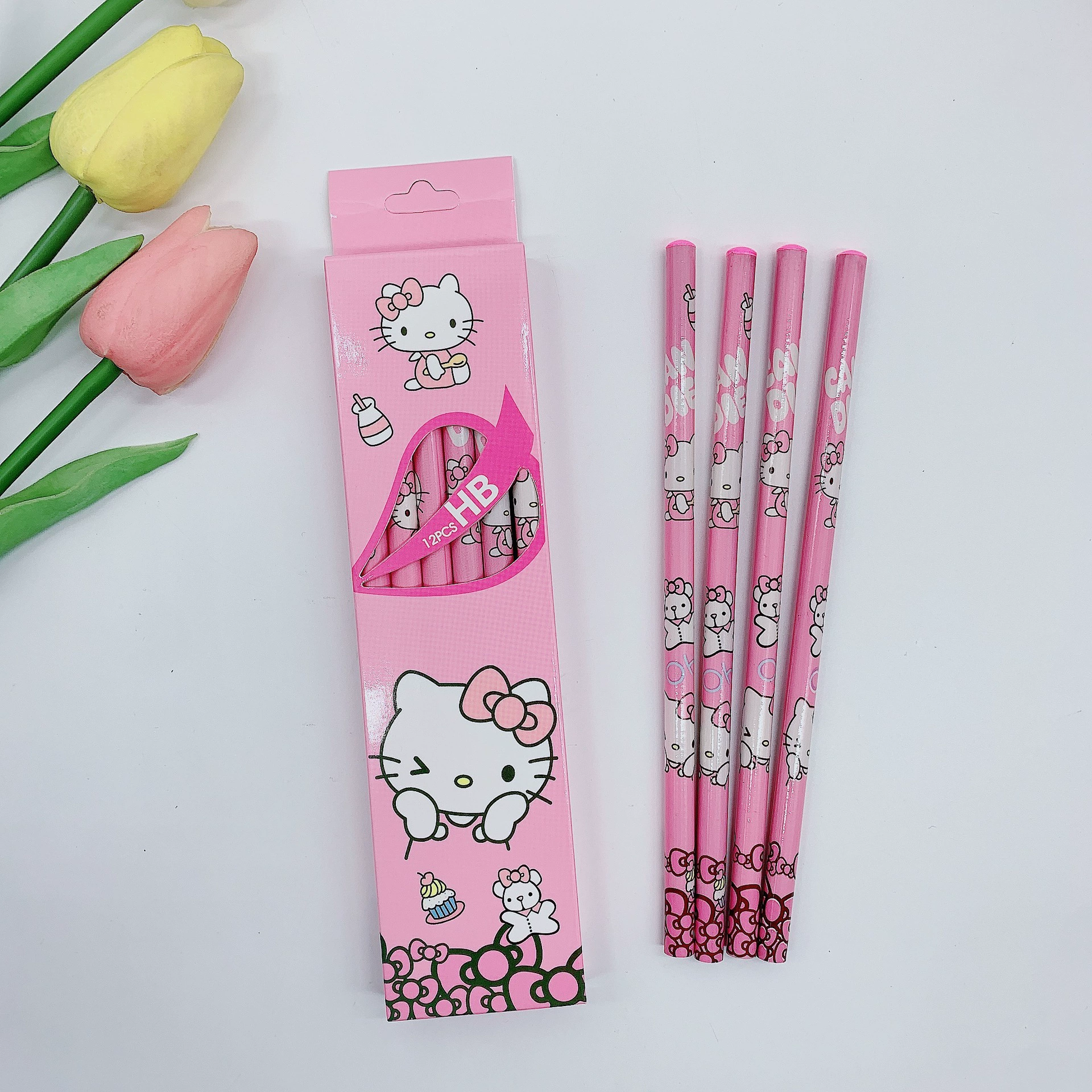 Cartoon Pencil Set 12 pcs Model 2603, HB leads, 17.3 cm — Birthday Gift