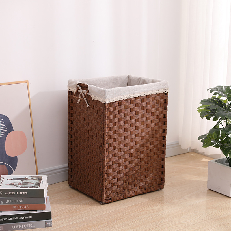 爆款編織收納藍髒衣藍雜物零食玩具仿滕編家用整理儲物籃  可折疊