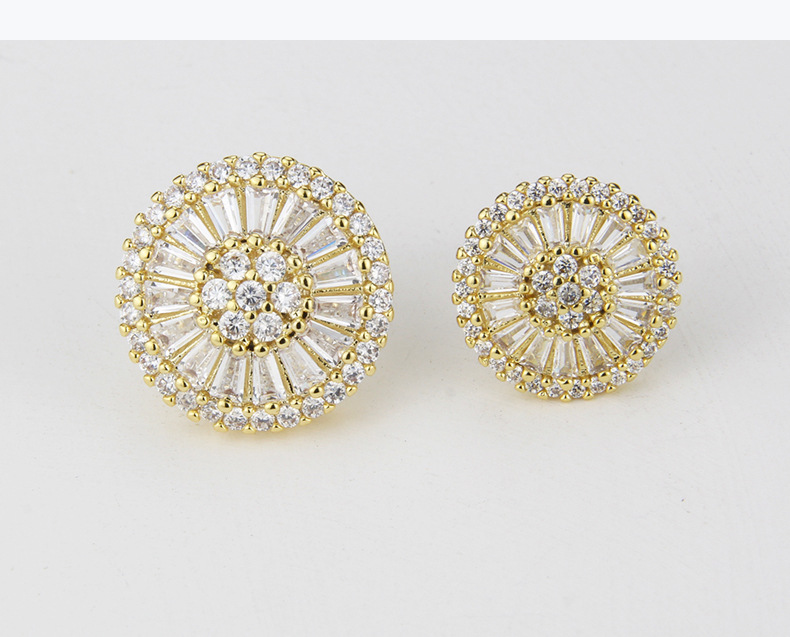Wedding, Travel Occasion Copper Material Simple Copper Gold-plated Umbrella-shaped Full Zirconium Earrings