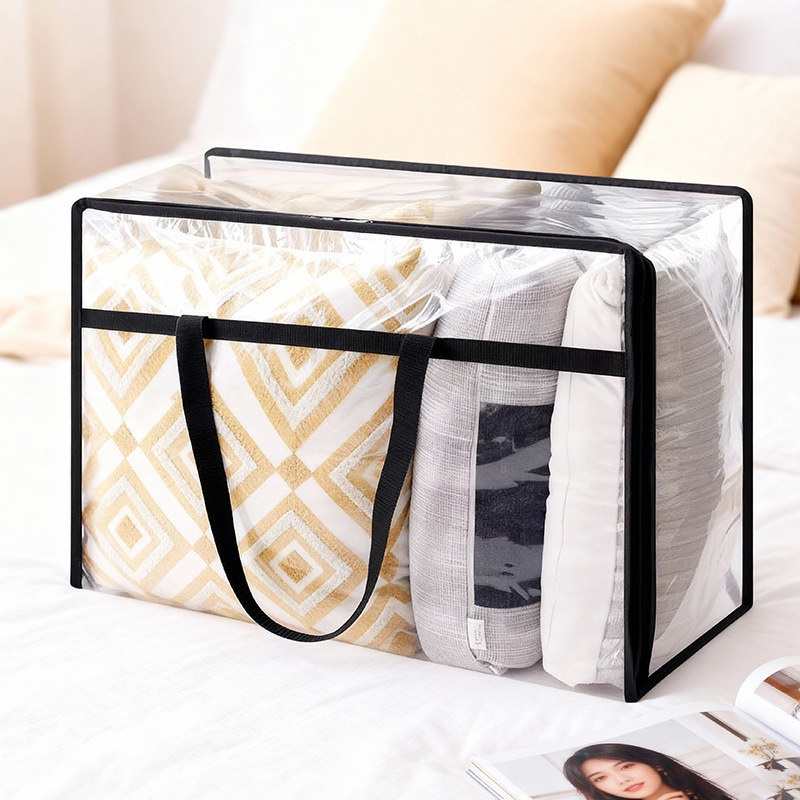 Hot-Selling Popular Pvc Satchel Storage Bag, Transparent Moisture-Proof and Dust-Proof Storage Bag, Large-Capacity Moving Storage Quilt Bag Hot-Selling Popular Pvc Satchel Storage Bag, Transparent Moisture-Proof and Dust-Proof Storage Bag, Large-Capacity Moving Storage Quilt Bag