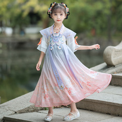 Children's Hanfu Ancient Costume Super Fairy Little Girl Chinese Style Princess Dress Tang Suit 2024 Summer New Girls' Dress