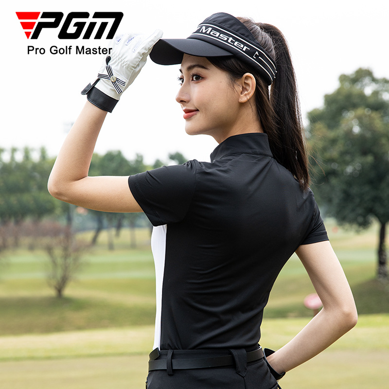 Áo thun golf nữ tay ngắn cổ tròn, chất liệu polyester co giãn, thấm hút mồ hôi — Áo trắng xanh [mỏng nhẹ thoáng khí/hút ẩm nhanh khô/eo thon gọn] YF784, Áo trắng đen [mỏng nhẹ thoáng khí/hút ẩm nhanh khô/eo thon gọn] YF784, Áo trắng đỏ [mỏng nhẹ thoáng khí/hút ẩm nhanh khô/eo thon gọn] YF784