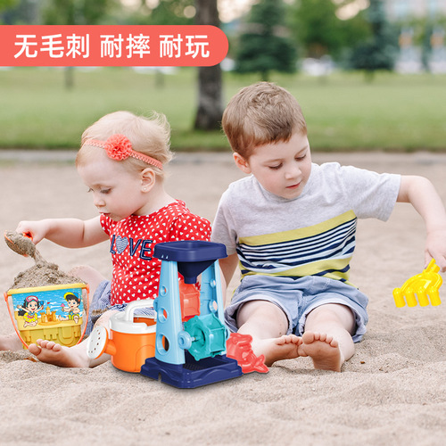 Children's beach toy car set baby shovel beach digging sand play sand tool shovel and bucket hourglass sand pool