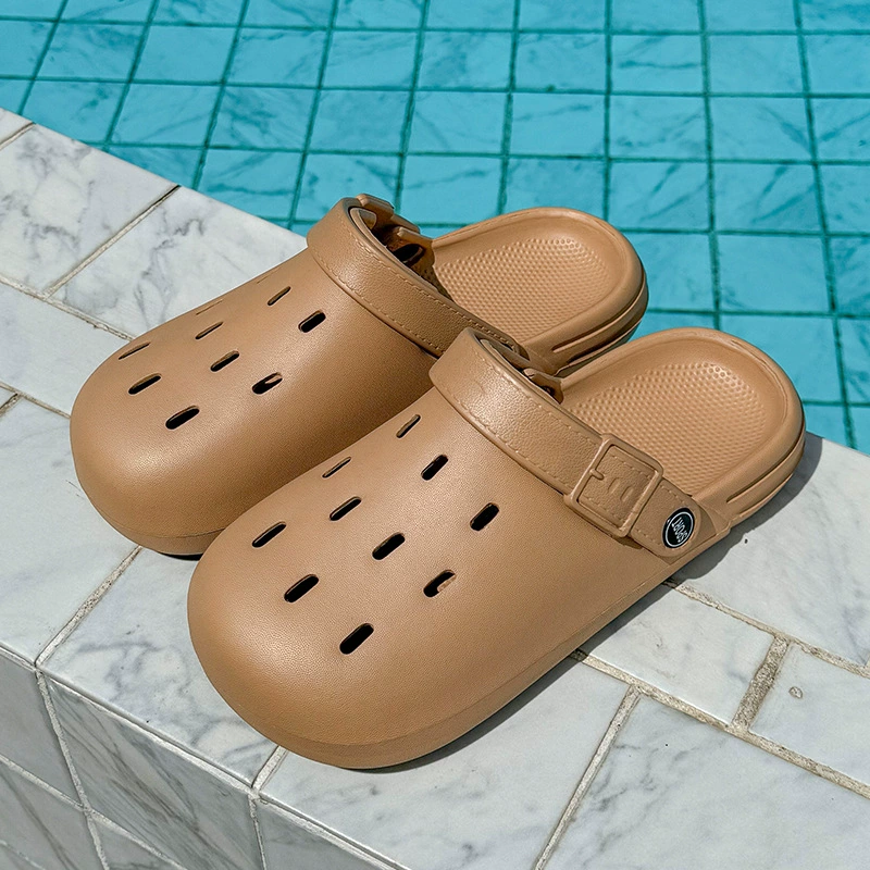 Однотонные сабо из EVA 2025, новые летние уличные противоскользящие, устойчивые к запаху, закрытые, простые повседневные сандалии.