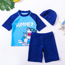 儿童泳衣男童分体鲨鱼卡通中大童速干温泉分体学生泳衣宝宝婴幼儿