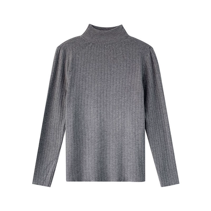 Autumn knitted sweater, Korean style, high collar, western style, fitted