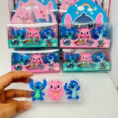 外国貿易向け漫画風消しゴム3個セット、学生文具、取り外し可能、きれいに消せる消しゴム、文具賞品