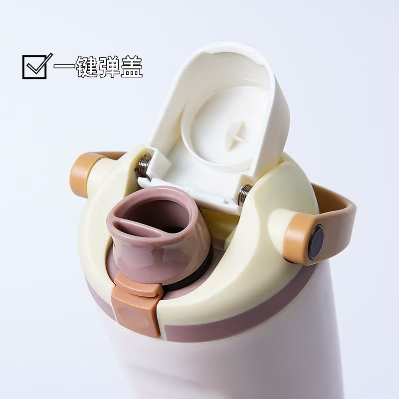 跨境亚马逊同款手提水果杯30oz大容量双饮运动汽车水壶304不锈钢|undefined