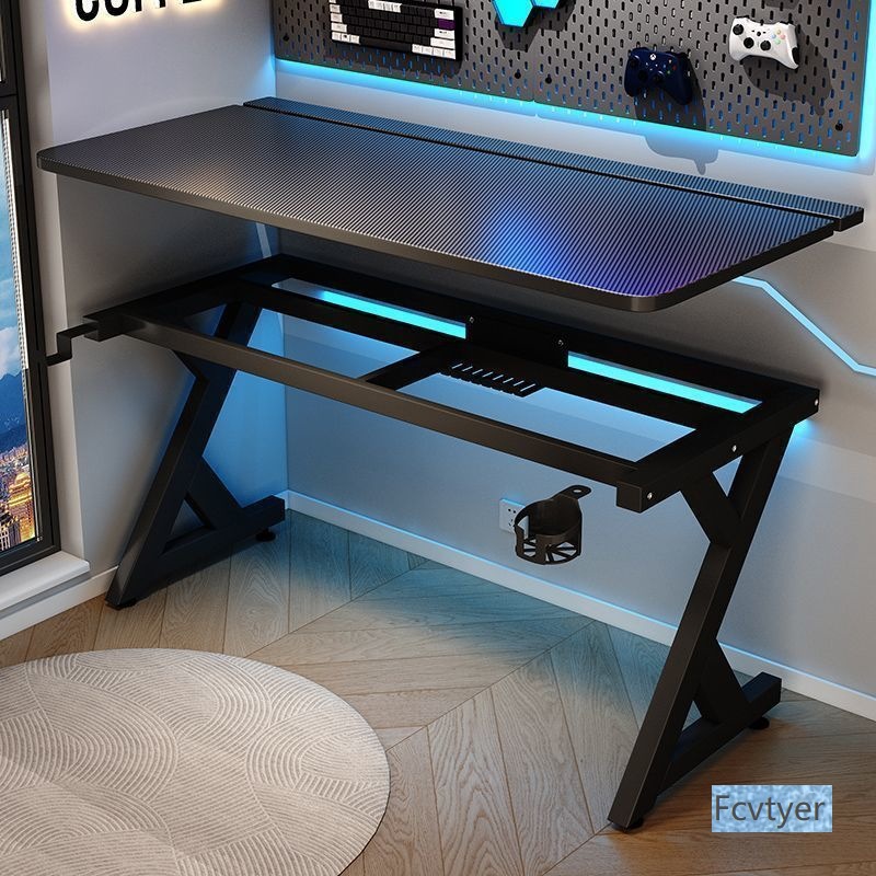 Hao Bang Office Desk Partition Bedroom Gaming Desk Desktop Computer Desk Home Carbon Fiber Titanium Gaming Desk S3 Desk Two