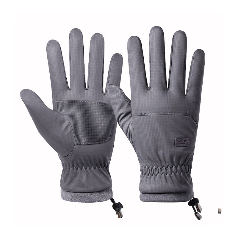 Guantes térmicos para hombres Otoño e Invierno forrados de lana engrosada al aire libre ciclismo impermeable algodón a prueba de viento a prueba de frío guantes de pantalla táctil
