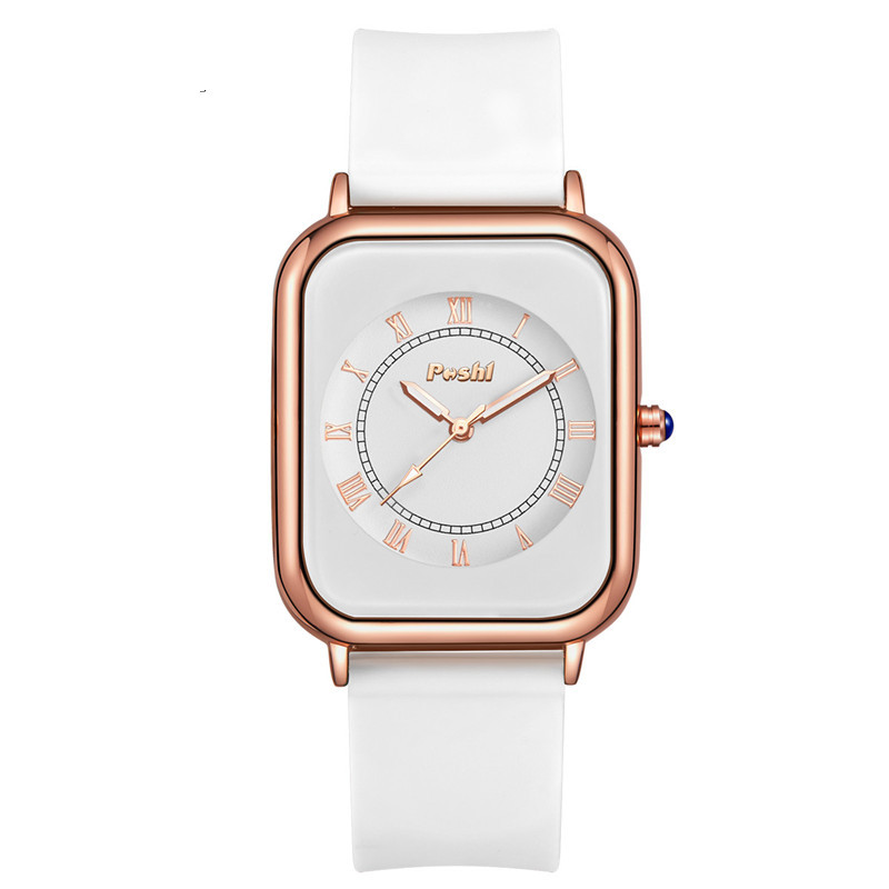 POSHI reloj de mujer popular cuadrado reloj de mujer TikTok Live impermeable de silicona par reloj de cuarzo reloj de mujer