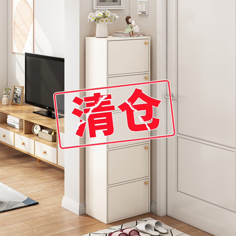 Narrow Shoe Cabinet for Home Entrance, Wall-Mounted, Suitable for Small Spaces, Simple Storage Solution, Space-Saving Shoe Rack as