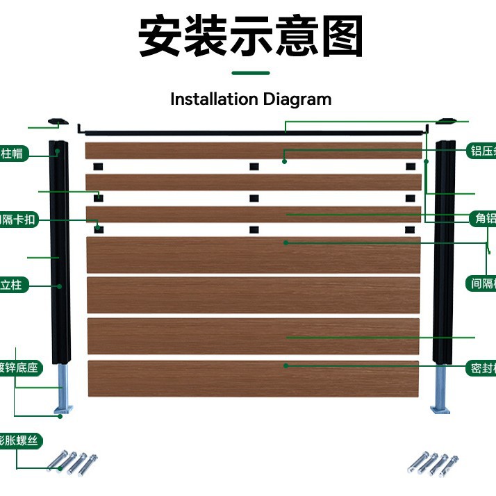 valla de madera plástica al aire libre terraza valla de jardín patio al aire libre valla de madera plástica pequeña valla de patio image 5