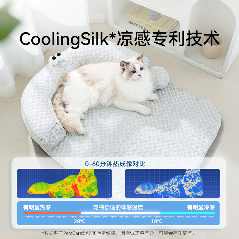 Perros de primavera y verano, sofá para perros pequeños y medianos, perrera, guisantes de hielo frescos, signo de interrogación de ojos grandes, colchoneta para perros, nido para gatos, nido para mascotas