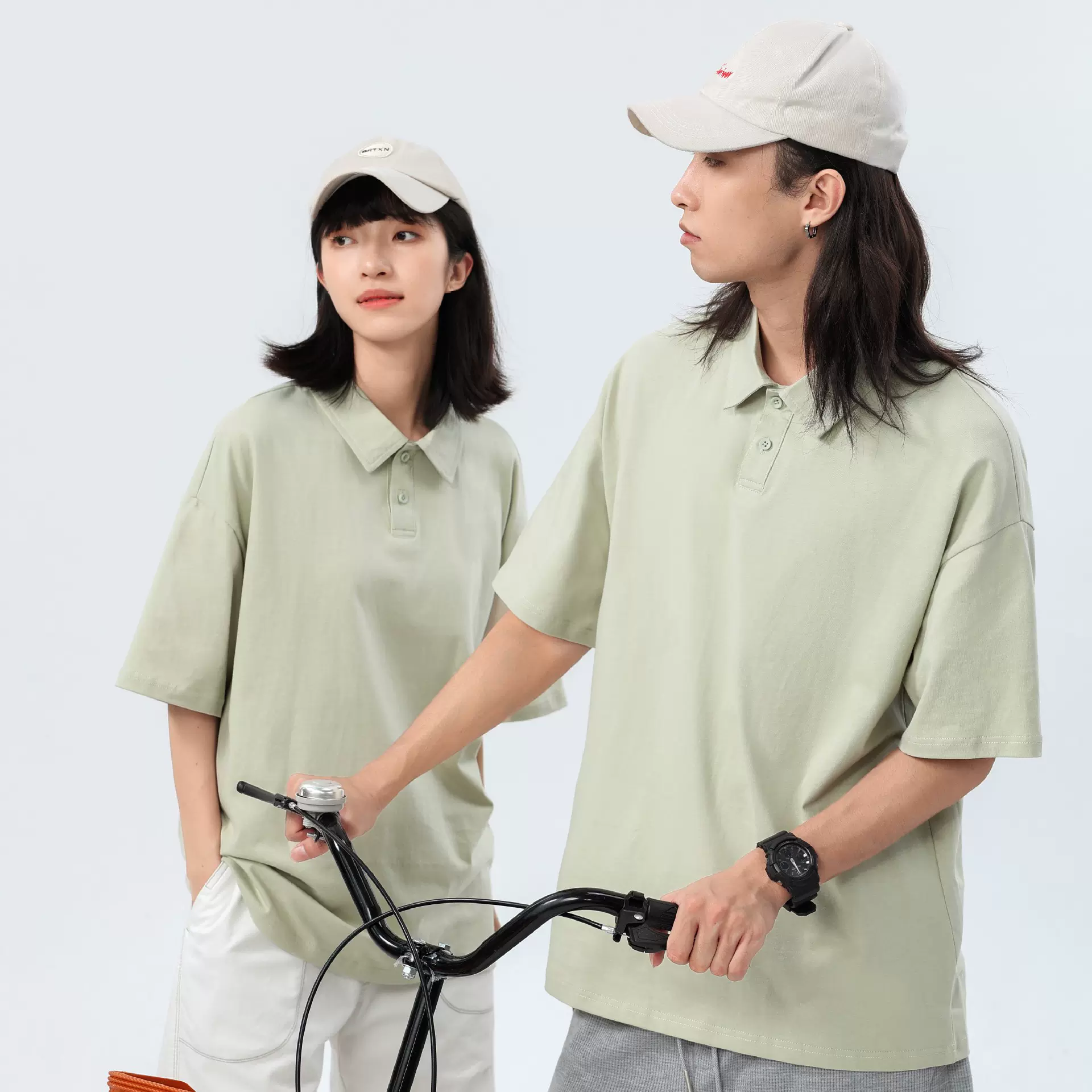 广州仓240克7A抗菌纯棉POLO衫休闲宽松落肩翻领潮牌净版二批发T恤