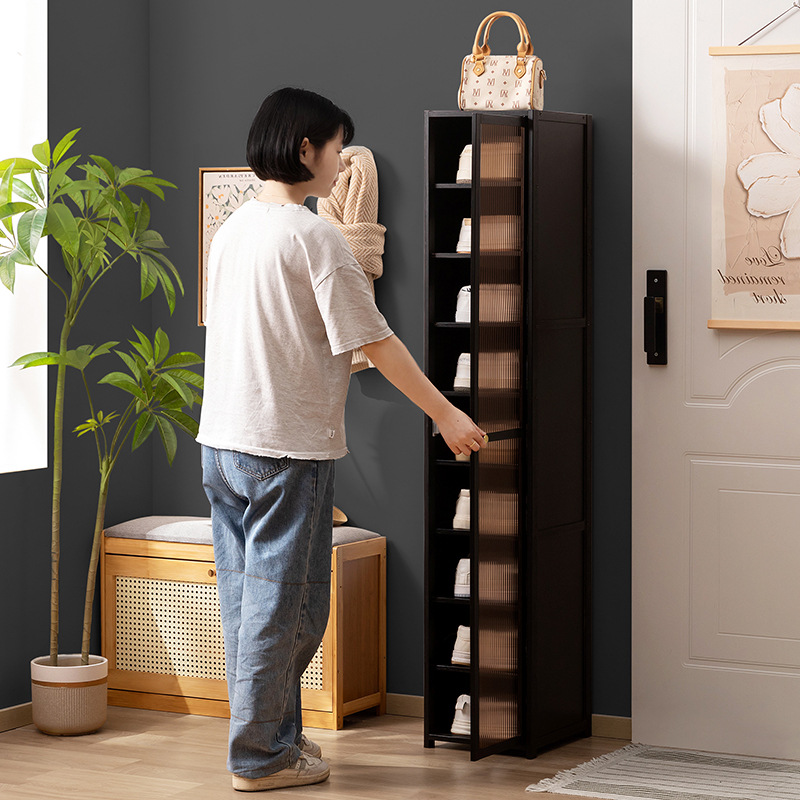 Simple Shoe Rack Shoe Cabinet Bamboo Dormitory Small Footprint Multi-Layer Dustproof Entry Shoe Rack Storage Rack for Home Entrance