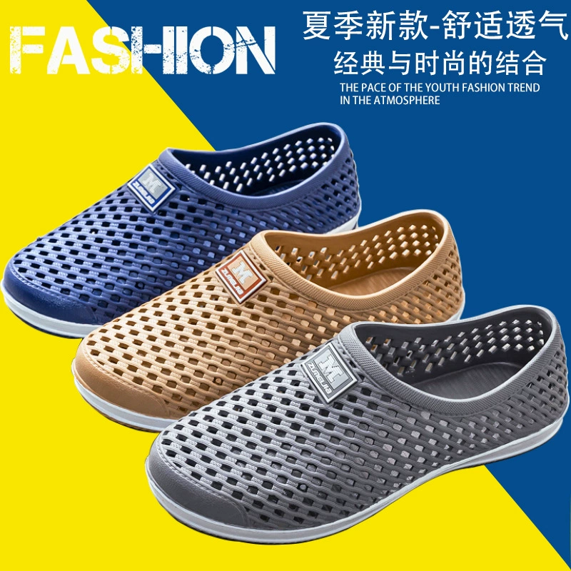 2023 новые туфли с отверстиями, мужские и женские дышащие туфли с закрытым носком, Нескользящие рабочие спортивные сандалии для бега в Корейском стиле от шеф-повара