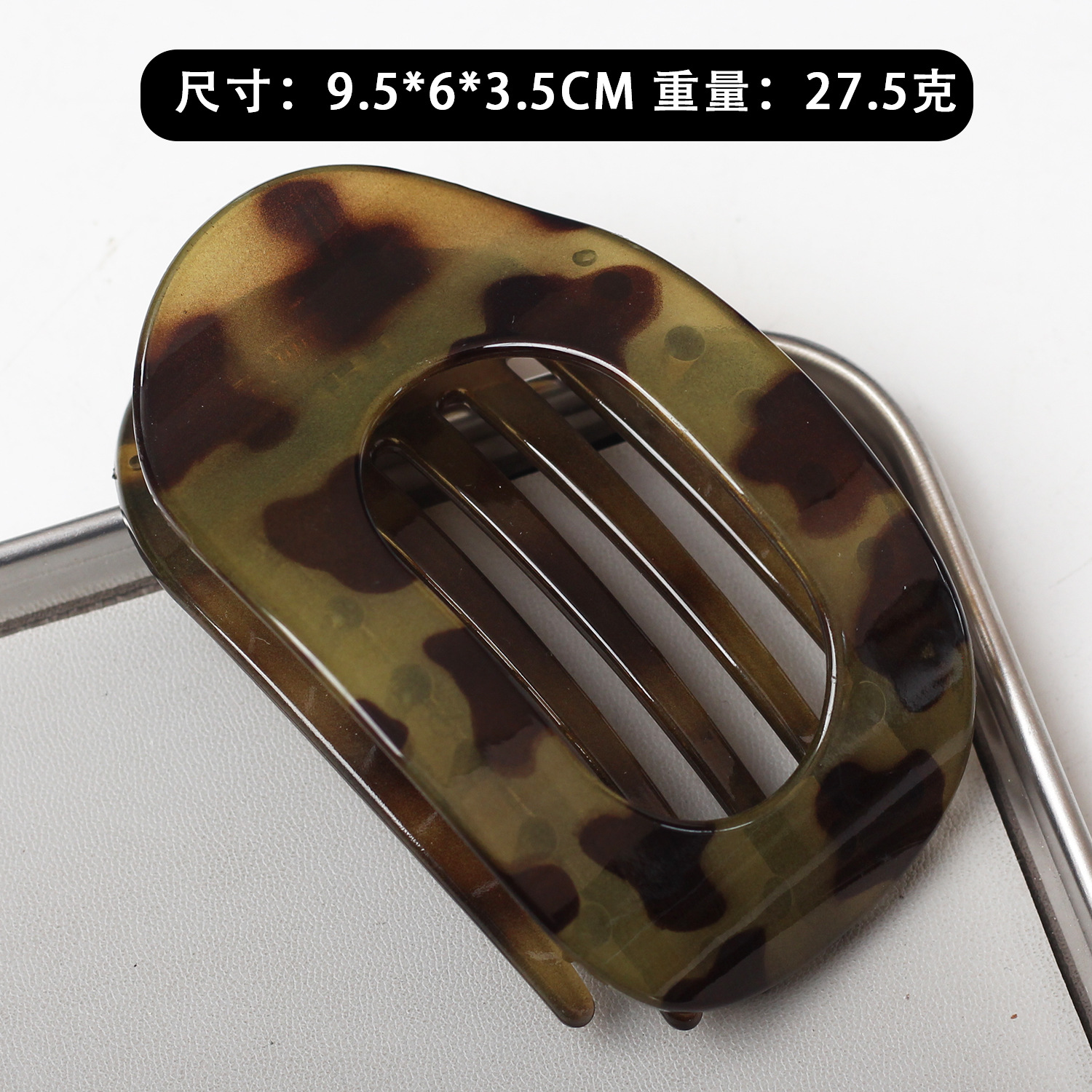 Nuevo material transfronterizo de PC plano elíptico clip de cabello de la cabeza trasera rascar el cabello de la cabeza curva temperamento arco clip de tiburón adornamiento para el cabello image 21