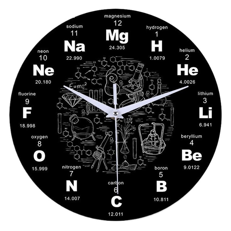 Reloj de pared mudo acrílico creativo decorativo reloj de cuarzo salón dormitorio Digital Ciencia reloj moderno 12 pulgadas