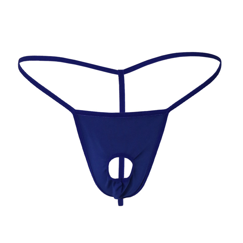 Sexy With Exposed Holes Thong Butt Exposing T-Pants High Elasticity Men's Underwear Wholesale Processing_voghion.com