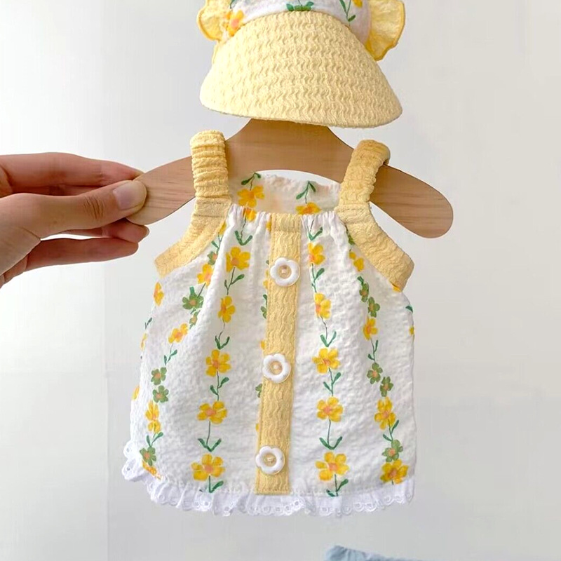 Viento japonés y coreano, primavera y verano, perro pequeño, flores frescas, botones, cabestrillo, perro pequeño, gato, ropa de perro de dos patas