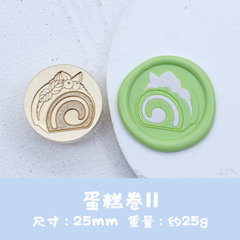 Nuevo sello de pintura de fuego serie de postres en relieve donut cake macaron sello cabeza sobre sello invitación Decoración