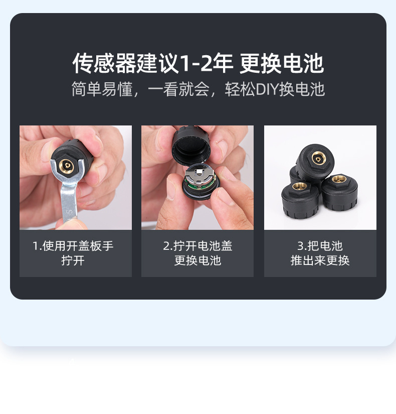 Bluetooth Tire Pressure Detector for Cars and Motorcycles Monitors Tire Pressure in Real Time and Installs High-Precision Tire Pressure Sensors Without Damage