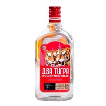 俄罗斯进口伏特加酒双虎酒56度高度白酒500毫升风味伏特加原装酒