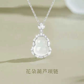 福禄玉髓葫芦项链女纯银小众轻奢气质高级感锁骨链妈妈款吊坠批发