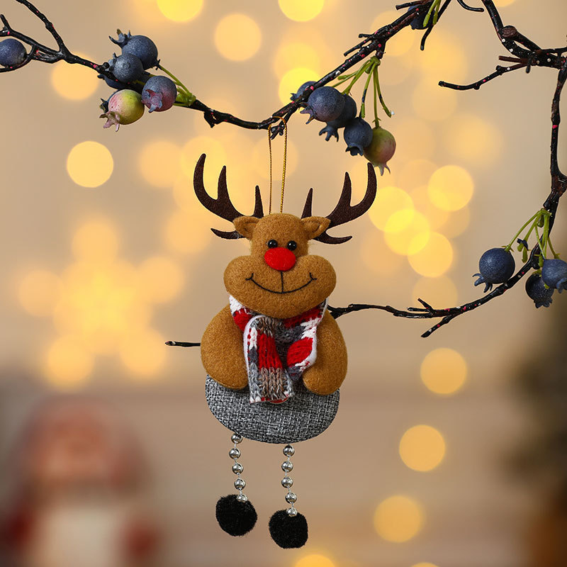 Decoraciones de Navidad anciano muñeco de nieve ciervo regalos de Navidad pequeño colgante muñeca de peluche colgante de árbol de Navidad suministros