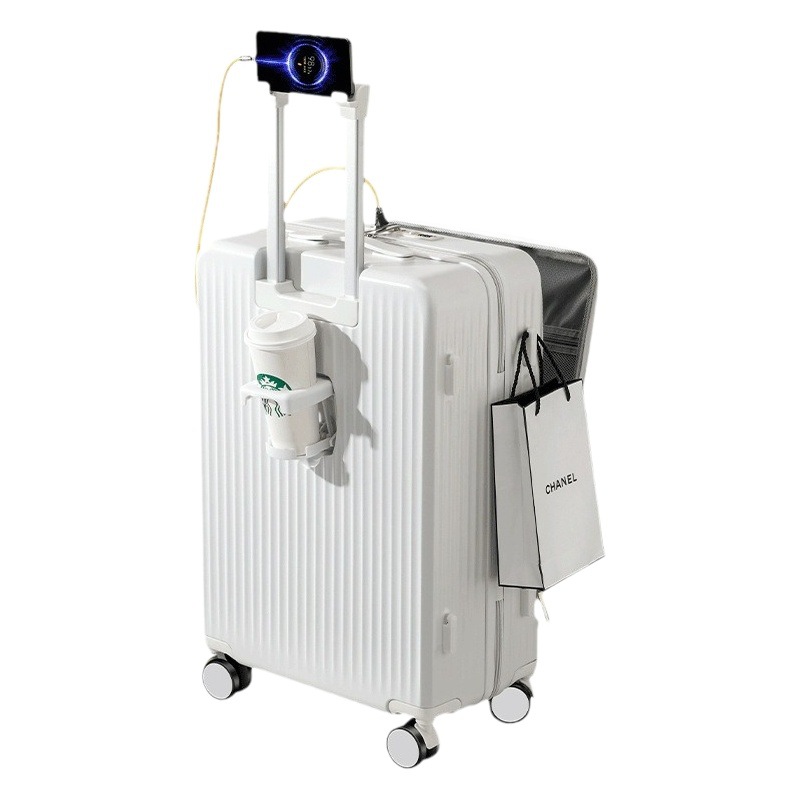 Entrega de una pieza de Apertura frontal de negocios equipaje universal rueda trolley caso femenino multifunción cremallera contraseña viaje