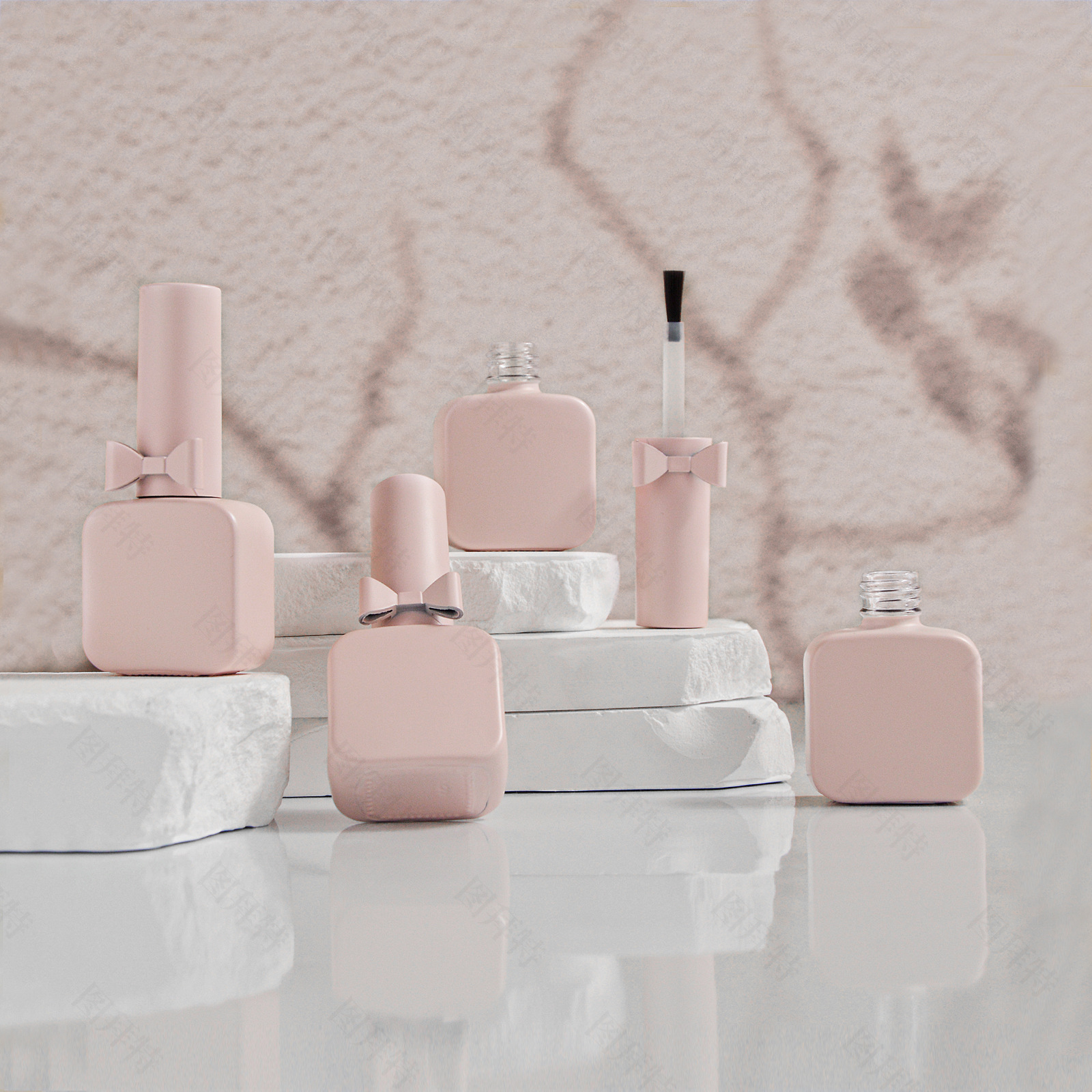 源頭工廠甲油膠瓶10ml  粉色甲油瓶包材 跨境電商可愛瓶