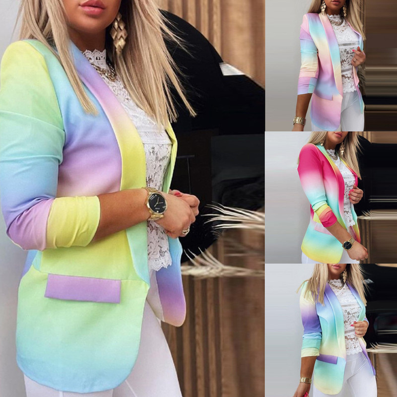 Autumn and Winter Women's Long-Sleeved Small Suit 2026 European and American Export New Style Gradient Ol Elegant Professional Slim-Fit Top Jacket