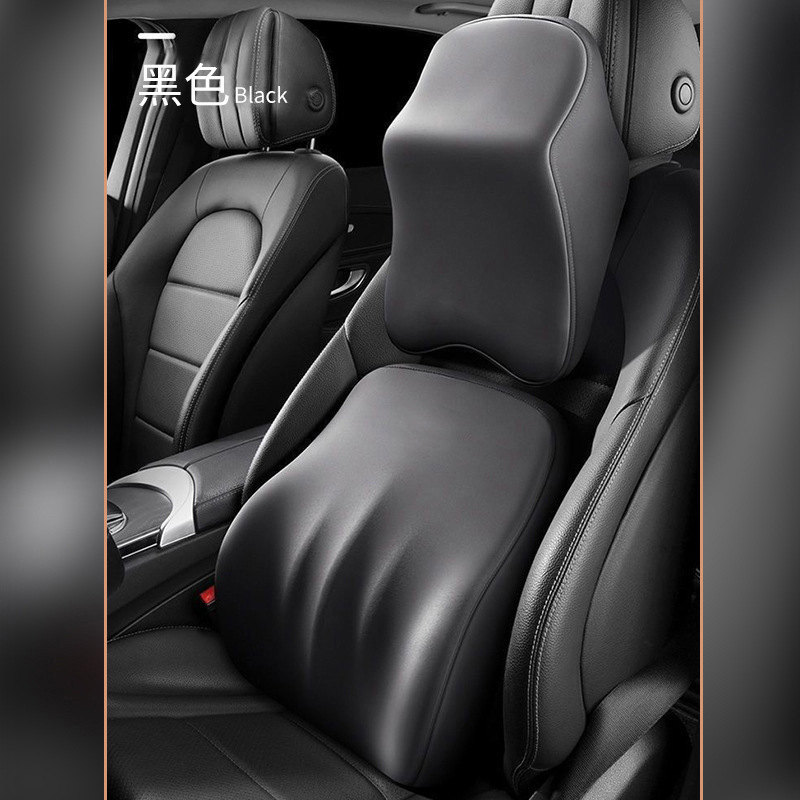 車載用メモリーフォーム反発腰枕とヘッドレスト、運転席用、長時間運転でも疲れにくいネックピロー、四季通用、航空機仕様デザイン|undefined