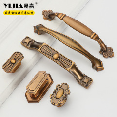 New Chinese style retro wardrobe cabinet desk drawer single hole handle bronze cabinet TV cabinet door small handle