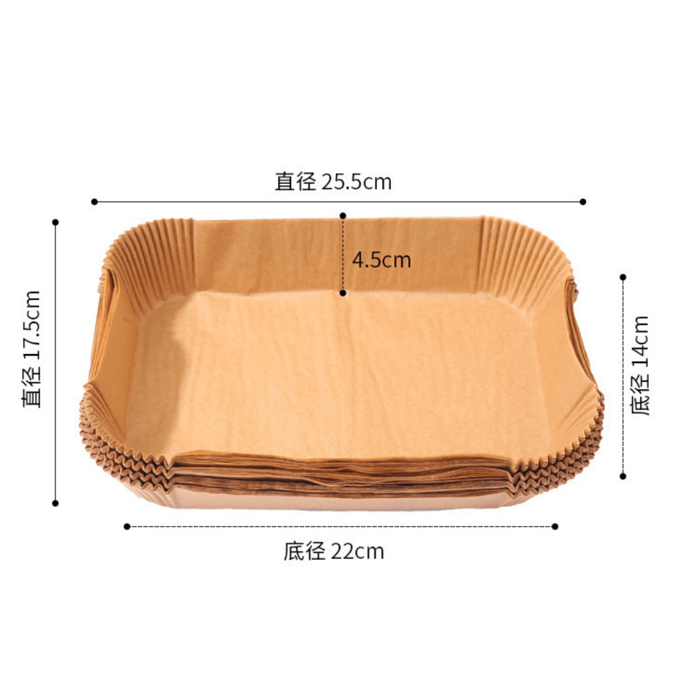 Papel de freidora de aire transfronterizo papel de absorción de aceite alimentos papel de aceite de silicona especial papel de hornear Placa de papel cuadrado freidora de aire papel especial