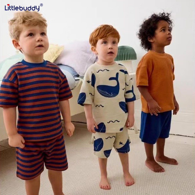 Cross-Border Kidsren's Short-Sleeved Suit Pure Cotton Boy's T-Shirt Baby Summer Kidsren's Clothing Girls Shorts Baby Clothes