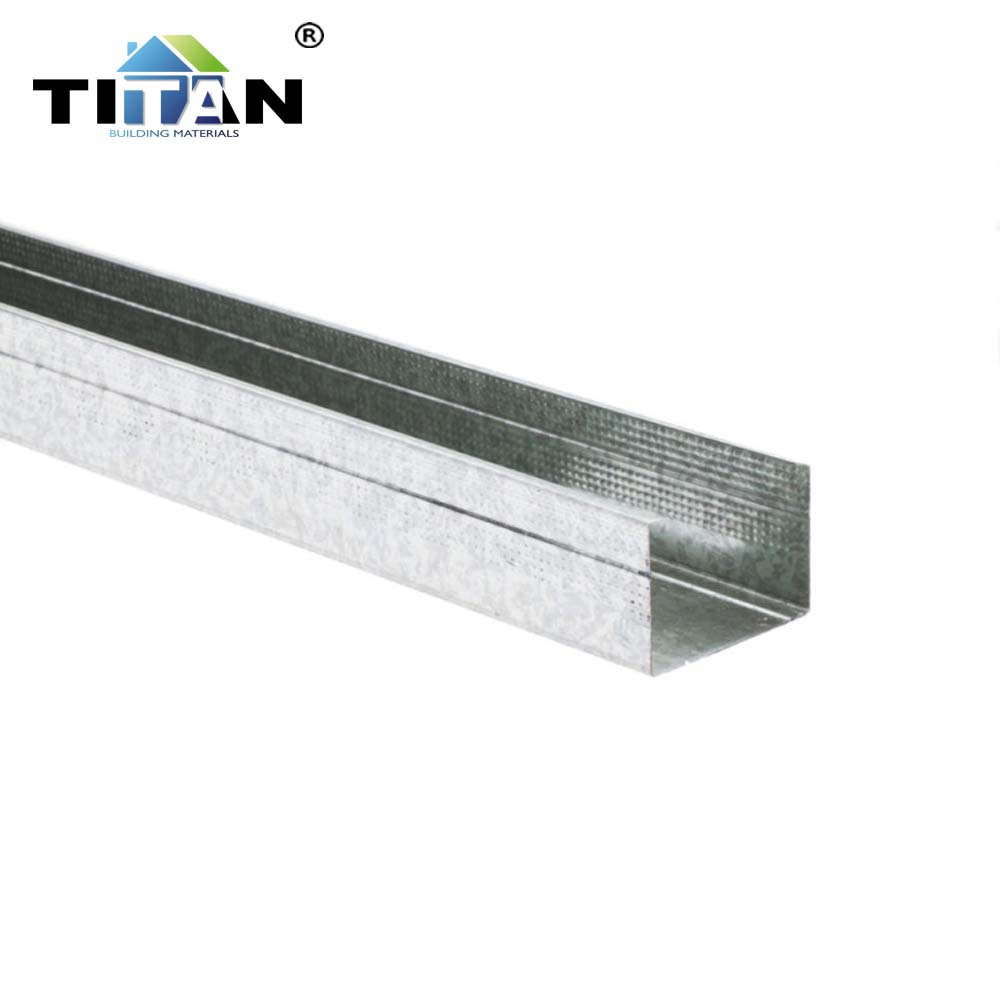 Metal Stud en forma de U con tarjeta de hueso y techo de hueso secundario ingeniería galvanizada quilla de acero ligero