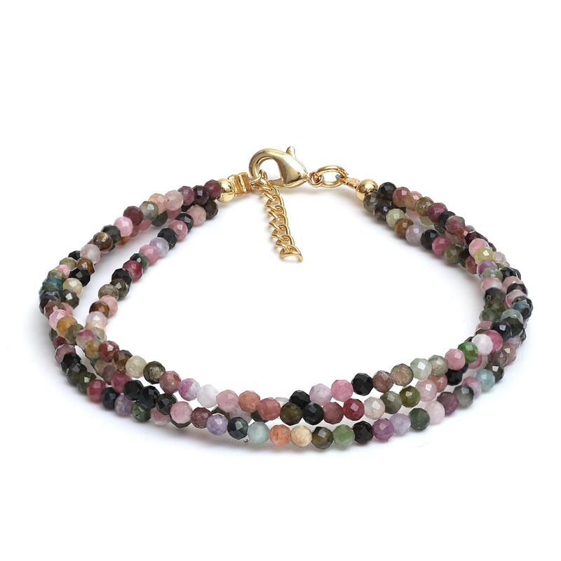 Summer New 2mm Fine Bead Zircon Multi-Layer Bracelet Women's Natural Artificial Crystal Handmade Bracelet for Girlfriend Elegant