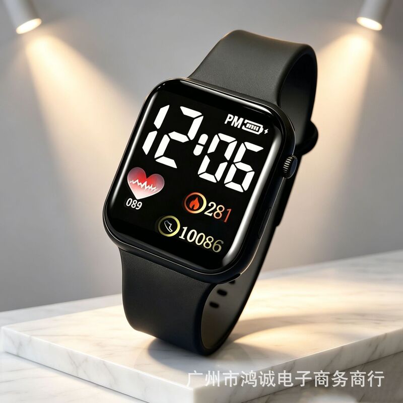 Cross-border LED square student digital watches, couple's digital fashion heart-shaped outdoor sports watches wholesale Cross-border LED square student digital watches, couple's digital fashion heart-shaped outdoor sports watches wholesale