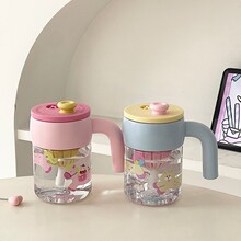 可爱tritan水杯高颜值塑料杯耐高温大容量女生桌面办公室吸管杯子