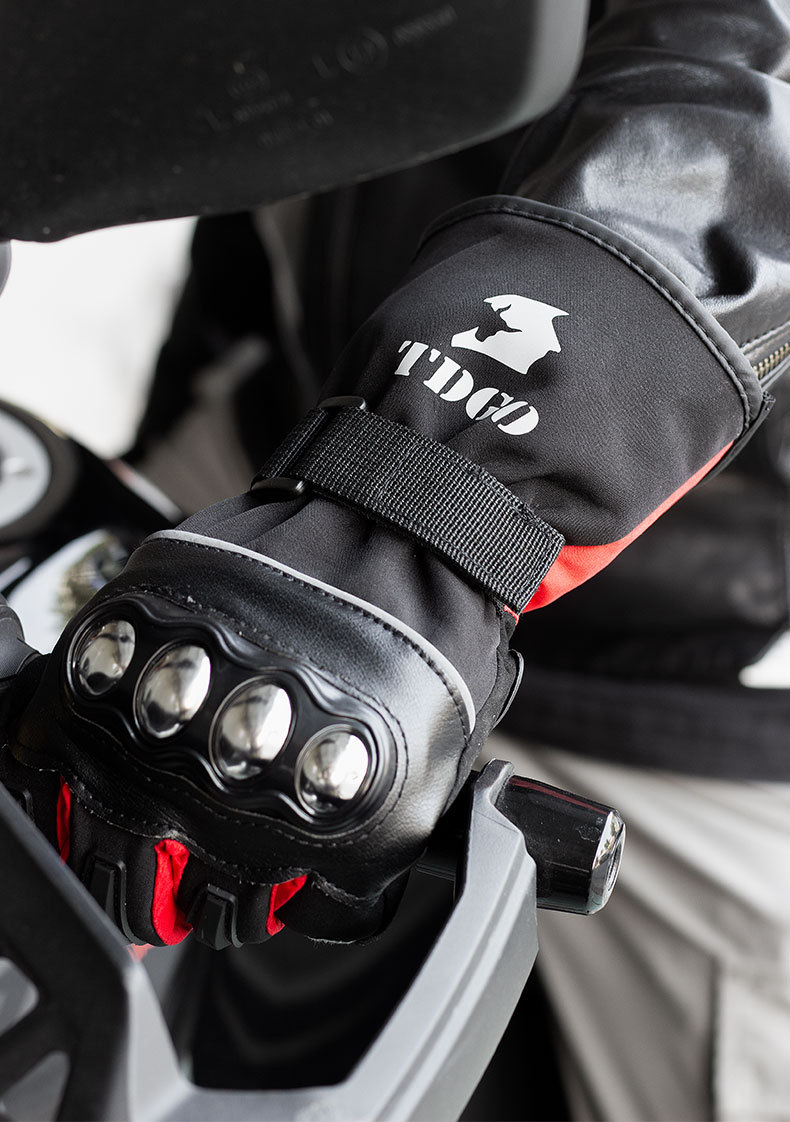 Motorcycle Cycling Gloves for Men in Winter, Cold-Proof and Velvet, Warm and Windproof, Winter Electric Vehicle Windproof Touch Screen Gloves for Women