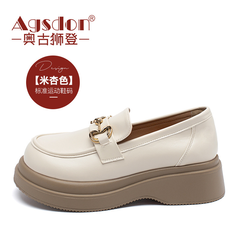 Augu Shi Deng estilo inglés zapatos de cuero para mujeres 2026 nueva primavera estudiantes japoneses estilo retro jk Lefour zapatos de moda