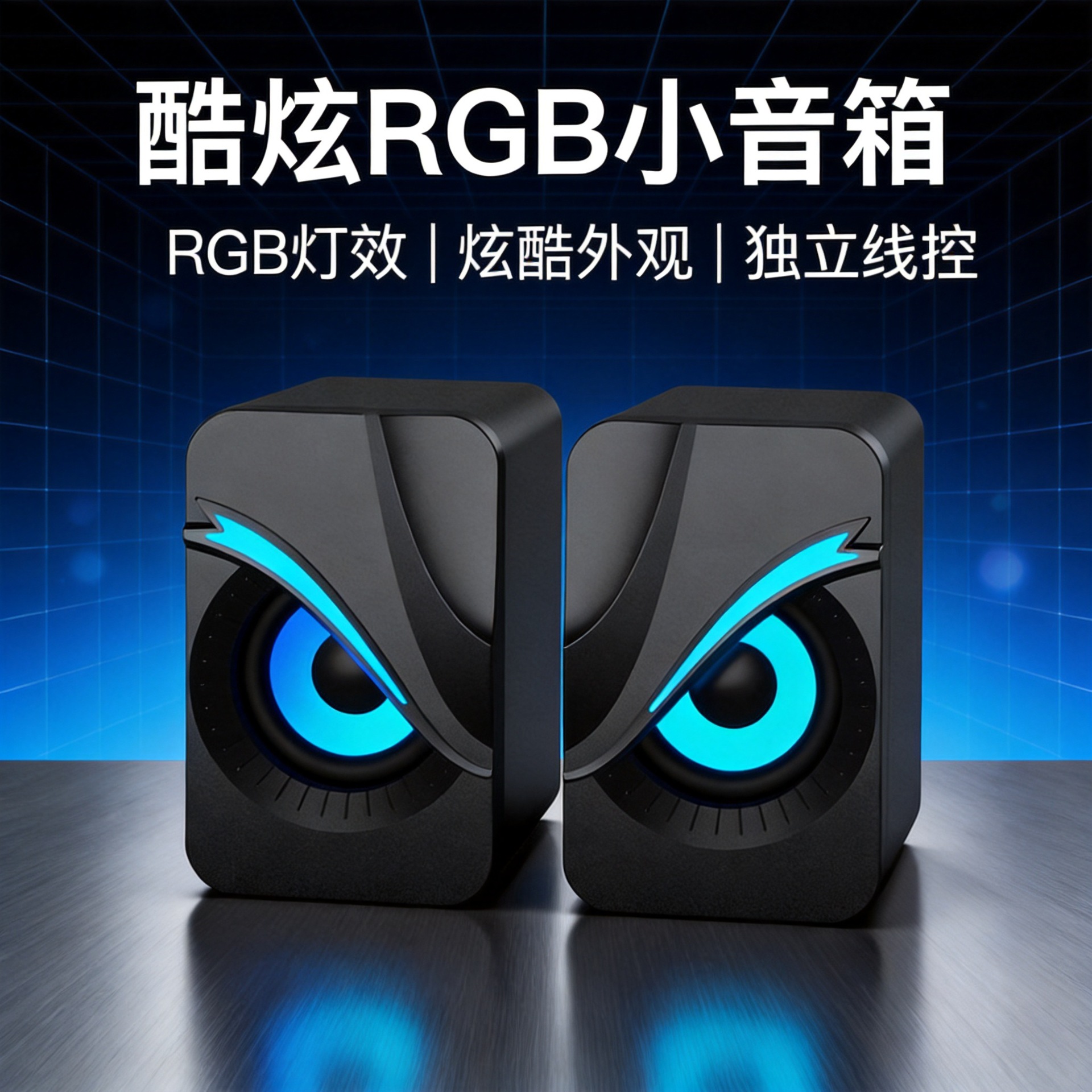 新款RGB炫灯音箱桌面台式家用电脑笔记本多媒体有线低音炮音响 家用电器厂家批发实拍图