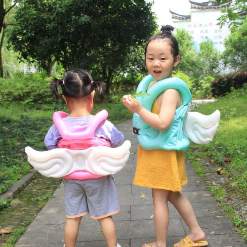 Yiwu factory children's inflatable swimsuit angel wings inflatable buoyancy ring swimsuit inflatable inflatable vest