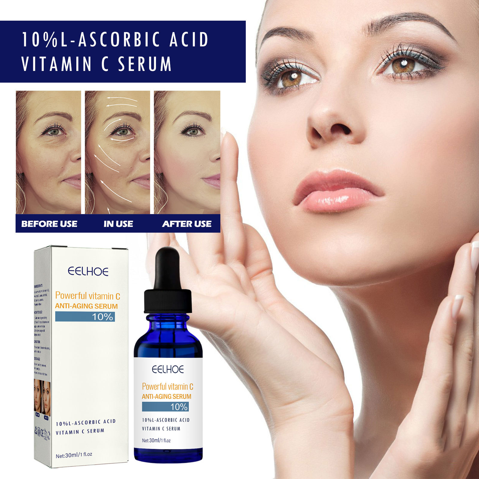 EELHOE Vitamin C Moisturizing and Moisturizing, Lightening Fine Lifting Head Lines, Firming Skin, Anti aging essence_voghion.com