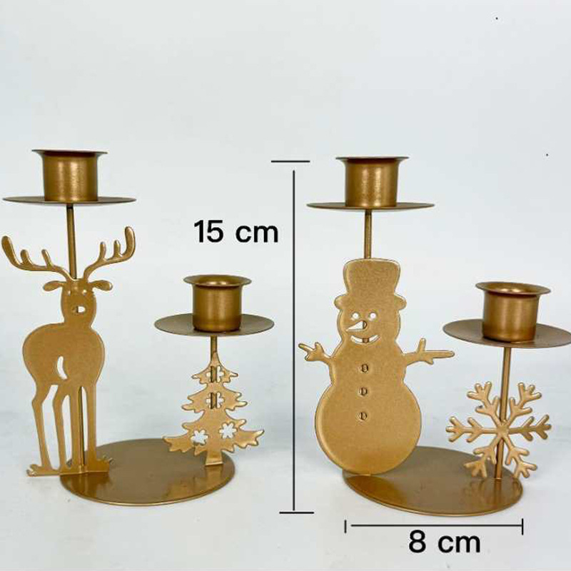 Inventario transfronterizo nuevo producto retro decoración navideña candelabros adornos navideños hierro forjado candelabros de estilo nórdico