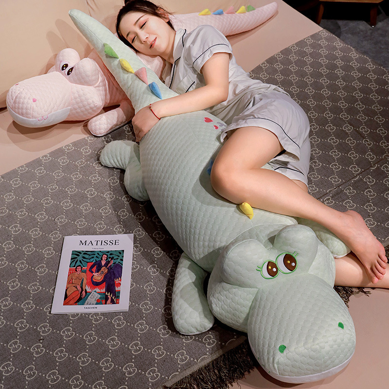 Muñecas de cocodrilo de dibujos animados, muñecas de cocodrilo para niños y niñas, almohadas de piernas, almohadas de abrazo largas, almohadas de cama