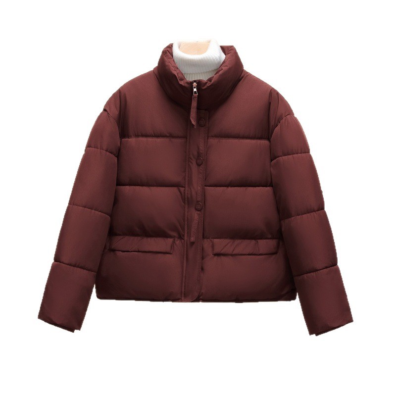 Ropa de algodón coreana para mujeres corta en 2025, nueva chaqueta de algodón gruesa coreana, chaqueta de algodón de invierno pequeña, moda image 5