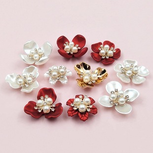 Handmade diy ancient costume bridal fan plastic imitation pearl flower three-dimensional flower pearl diamond jewelry accessories